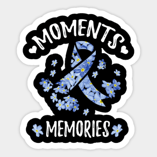 MOMENTS MEMORIES FORGET ME NOT FLOWERS ALZHEIMER AWARENESS Gift Sticker